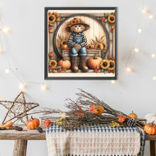 Load image into Gallery viewer, Diamond Painting - Full Round - Pumpkin, sunflower, scarecrow (40*40CM)
