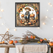 Load image into Gallery viewer, Diamond Painting - Full Round - Pumpkin, sunflower, scarecrow (40*40CM)

