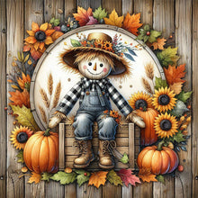 Load image into Gallery viewer, Diamond Painting - Full Round - Pumpkin, sunflower, scarecrow (40*40CM)
