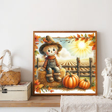 Load image into Gallery viewer, Diamond Painting - Full Round - Pumpkin, sunflower, scarecrow (40*40CM)
