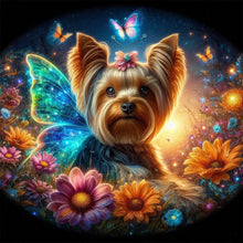 Load image into Gallery viewer, Diamond Painting - Full Round - Butterfly, flower, puppy (40*40CM)

