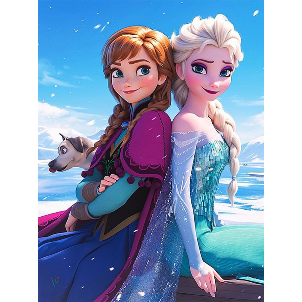 Diamond Painting - Full Round - Ice and snow sisters (30*40CM)