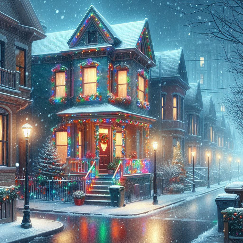 Diamond Painting - Full Round - Winter house (40*40CM)