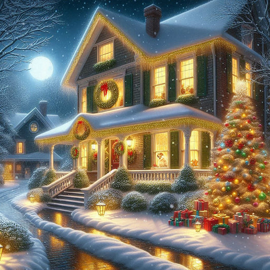 Diamond Painting - Full Round - Winter house (40*40CM)