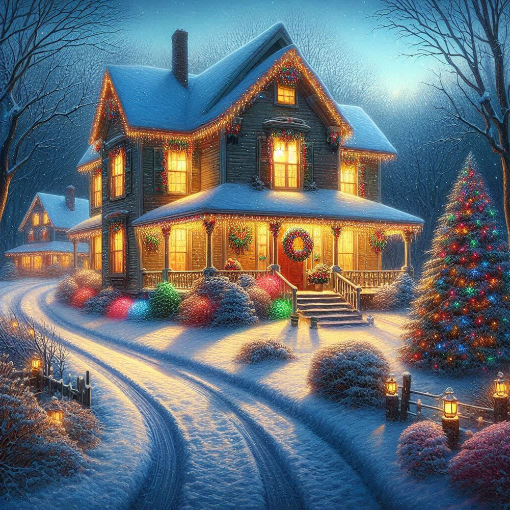Diamond Painting - Full Round - Winter house (40*40CM)
