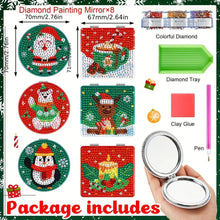 Load image into Gallery viewer, 8Pcs Double Sided Christmas Diamond Painting Compact Mirror Makeup Mirror
