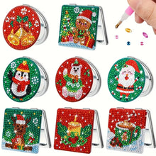 Load image into Gallery viewer, 8Pcs Double Sided Christmas Diamond Painting Compact Mirror Makeup Mirror
