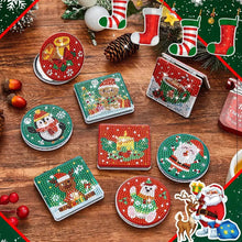 Load image into Gallery viewer, 8Pcs Double Sided Christmas Diamond Painting Compact Mirror Makeup Mirror
