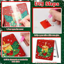Load image into Gallery viewer, 8Pcs Double Sided Christmas Diamond Painting Compact Mirror Makeup Mirror
