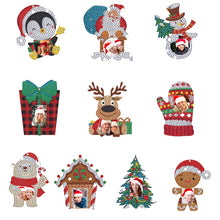 Load image into Gallery viewer, 10Pcs Christmas Diamond Painting Photo Frame Hanging Pendant Bedroom Table Decor
