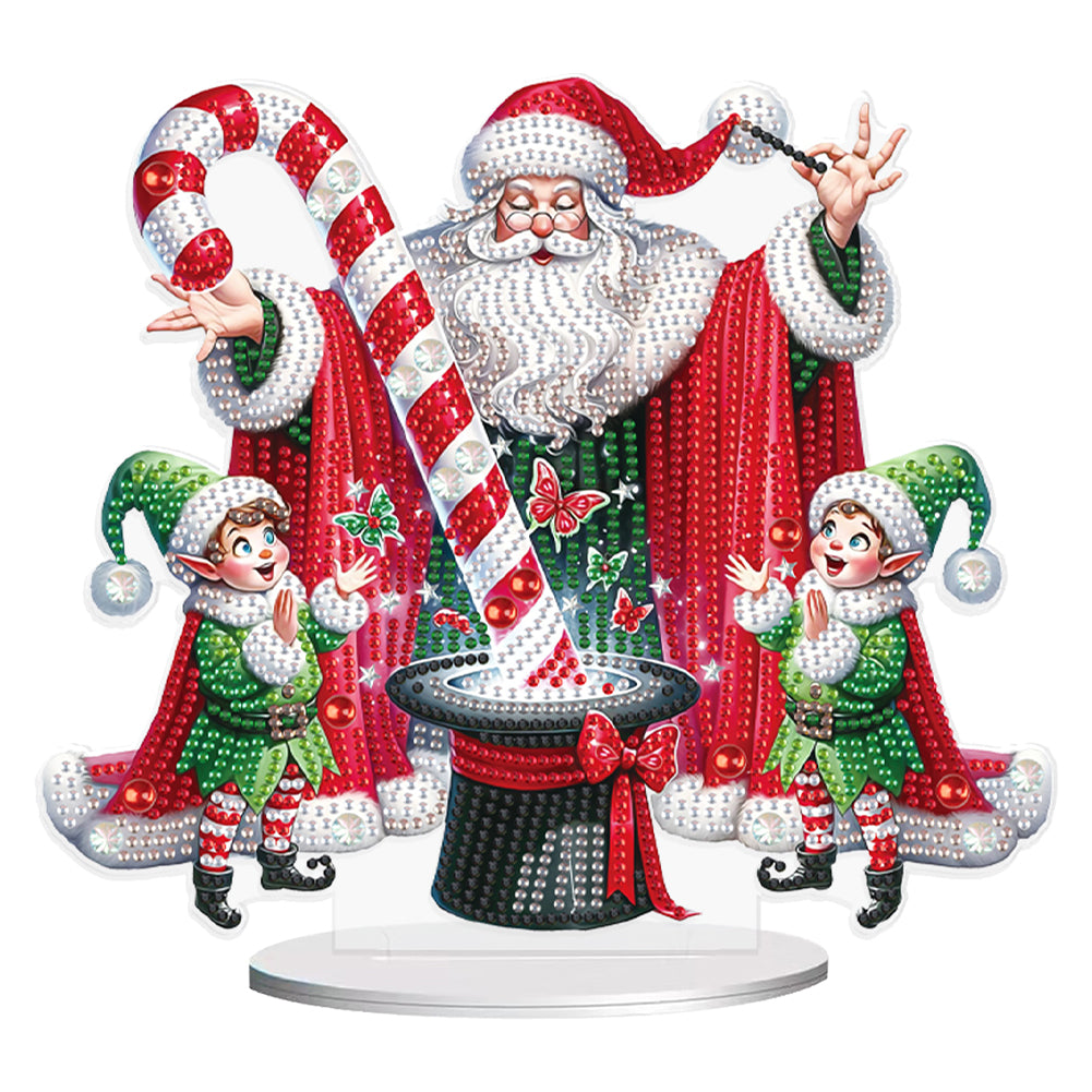 Santa Claus Diamond Painting Desktop Ornaments Kit Christmas Table Decor (A)