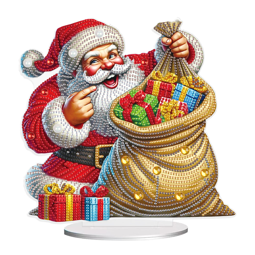 Santa Claus Diamond Painting Desktop Ornaments Kit Christmas Table Decor (C)