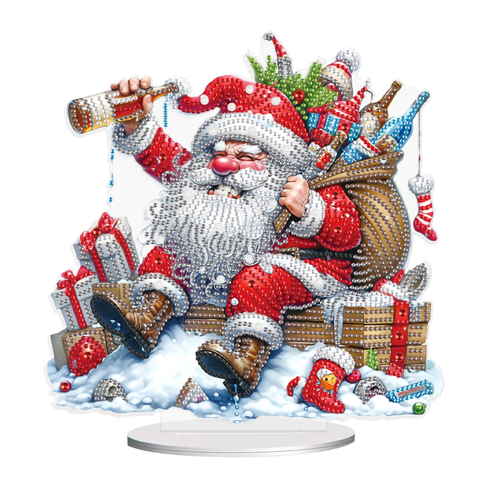 Santa Claus Diamond Painting Desktop Ornaments Kit Christmas Table Decor (D)