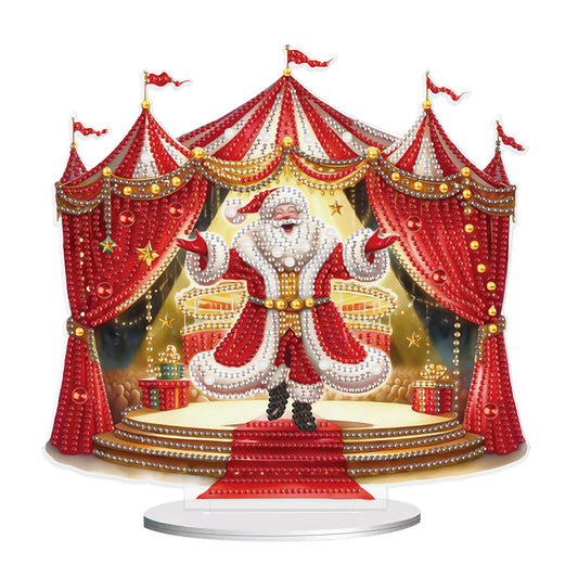 Santa Claus Diamond Painting Desktop Ornaments Kit Christmas Table Decor (F)