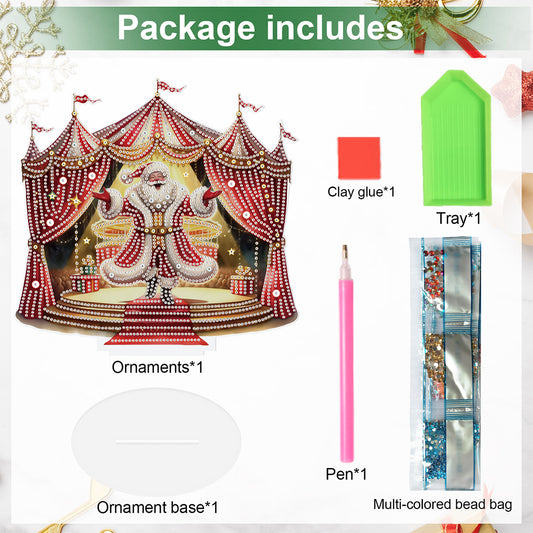 Santa Claus Diamond Painting Desktop Ornaments Kit Christmas Table Decor (F)