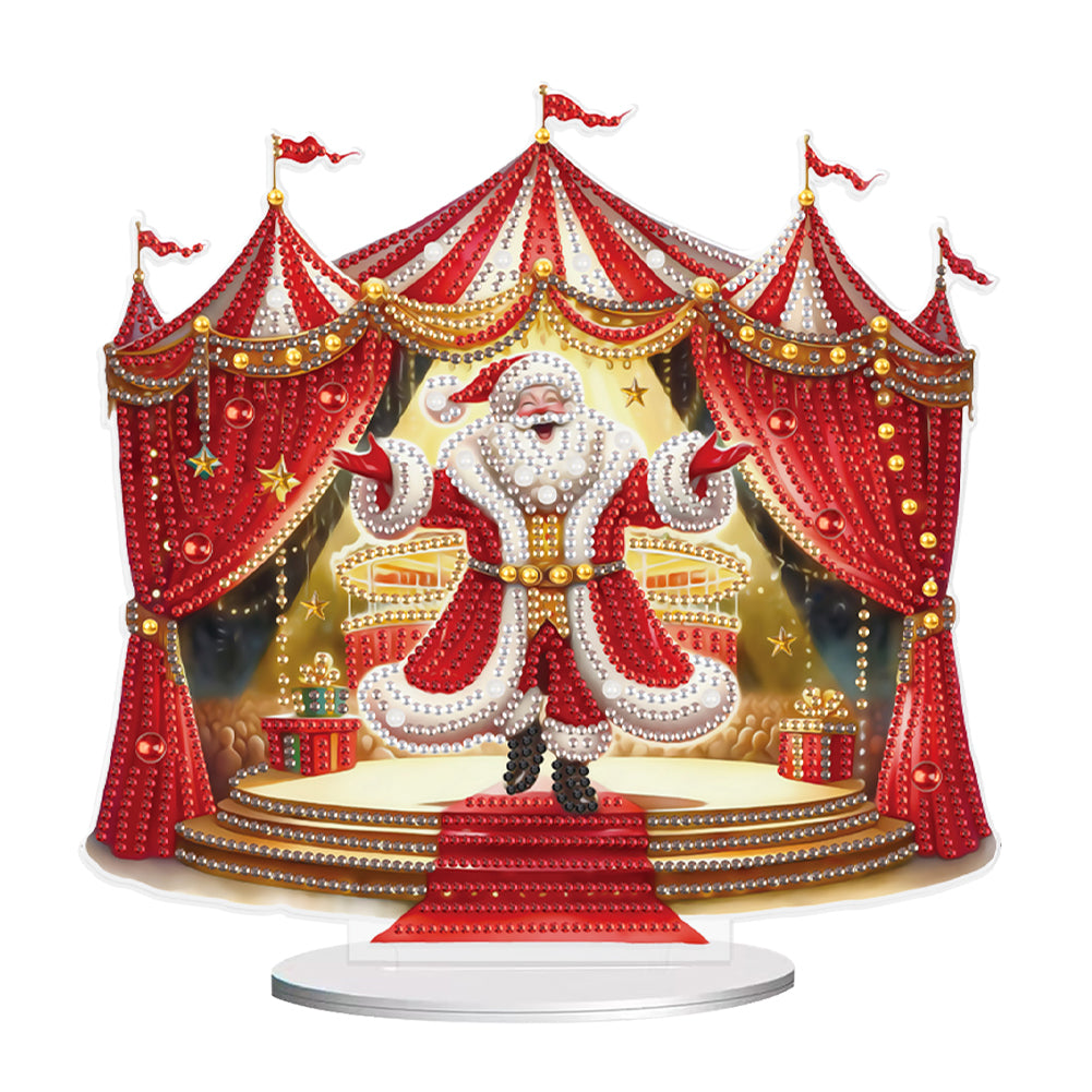 Santa Claus Diamond Painting Desktop Ornaments Kit Christmas Table Decor (F)