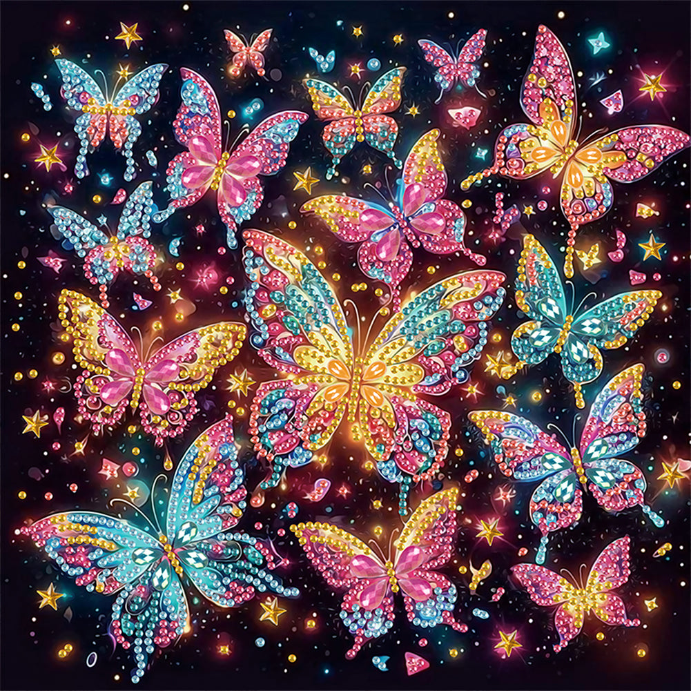 Diamond Painting - Partial Special Shaped - Butterfly (30*30CM)