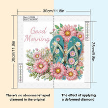 Load image into Gallery viewer, Diamond Painting - Partial Special Shaped - flower flip flops (30*30CM)
