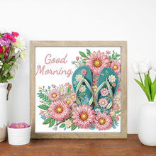 Load image into Gallery viewer, Diamond Painting - Partial Special Shaped - flower flip flops (30*30CM)
