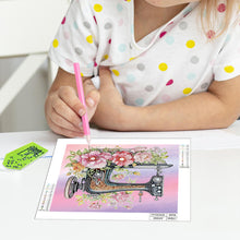 Load image into Gallery viewer, Diamond Painting - Partial Special Shaped - flower sewing machine (30*30CM)
