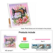 Load image into Gallery viewer, Diamond Painting - Partial Special Shaped - flower sewing machine (30*30CM)
