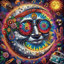 Load image into Gallery viewer, Diamond Painting - Partial Special Shaped - Funny sun and moon (30*30CM)
