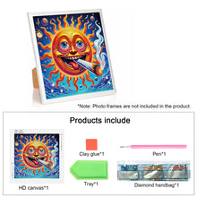 Load image into Gallery viewer, Diamond Painting - Partial Special Shaped - Funny sun and moon (30*30CM)
