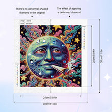 Load image into Gallery viewer, Diamond Painting - Partial Special Shaped - Funny sun and moon (30*30CM)
