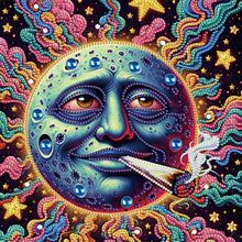 Load image into Gallery viewer, Diamond Painting - Partial Special Shaped - Funny sun and moon (30*30CM)
