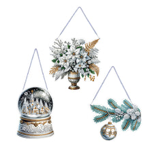 Load image into Gallery viewer, 3Pcs Acrylic Winter Christmas 5D DIY Diamond Painting Dot Pendant for Wall Decor
