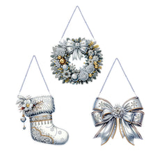 Load image into Gallery viewer, 3Pcs Acrylic Winter Christmas 5D DIY Diamond Painting Dot Pendant for Wall Decor
