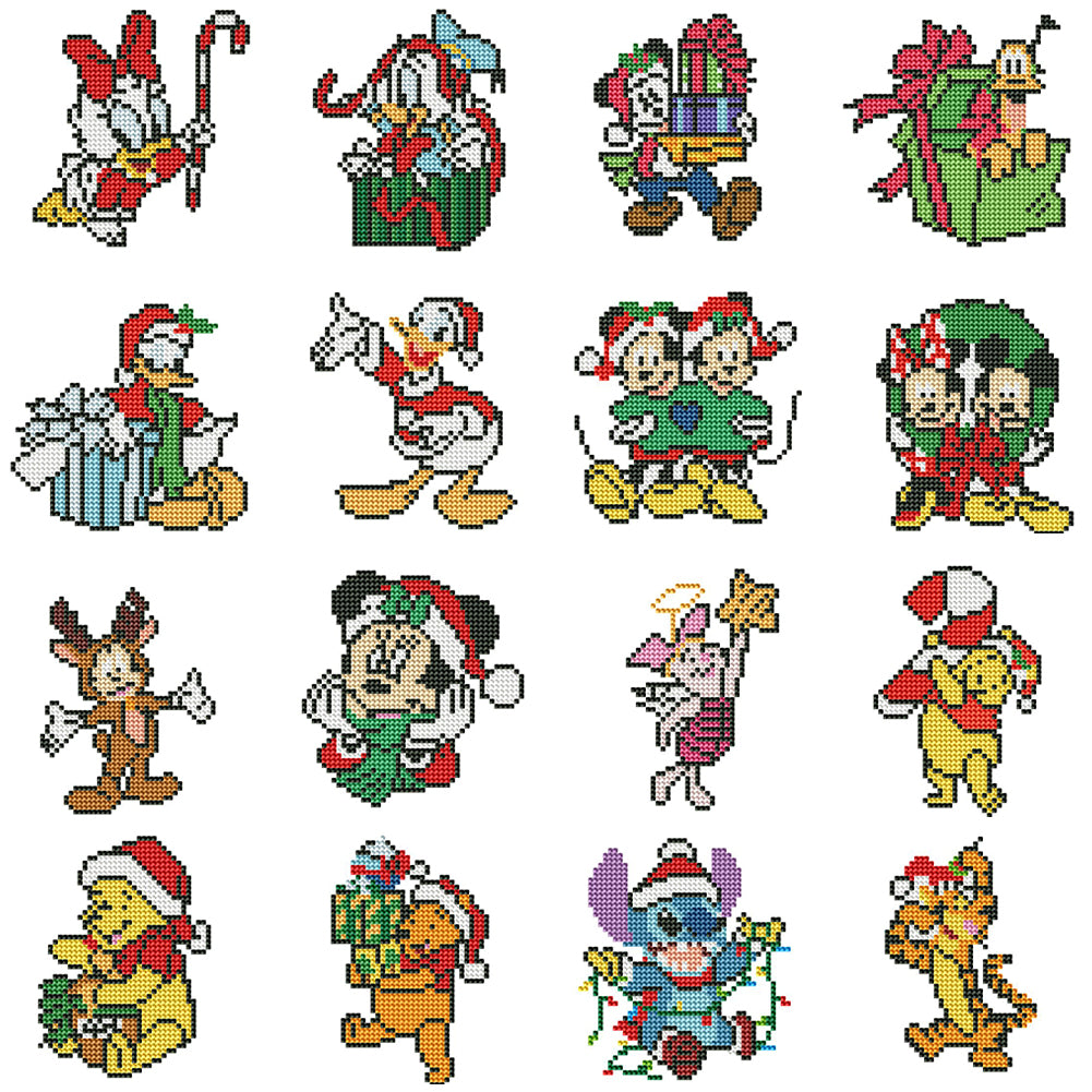 Mini Diamond Painting Set - Full Round - Christmas cartoon series (15*15CM)