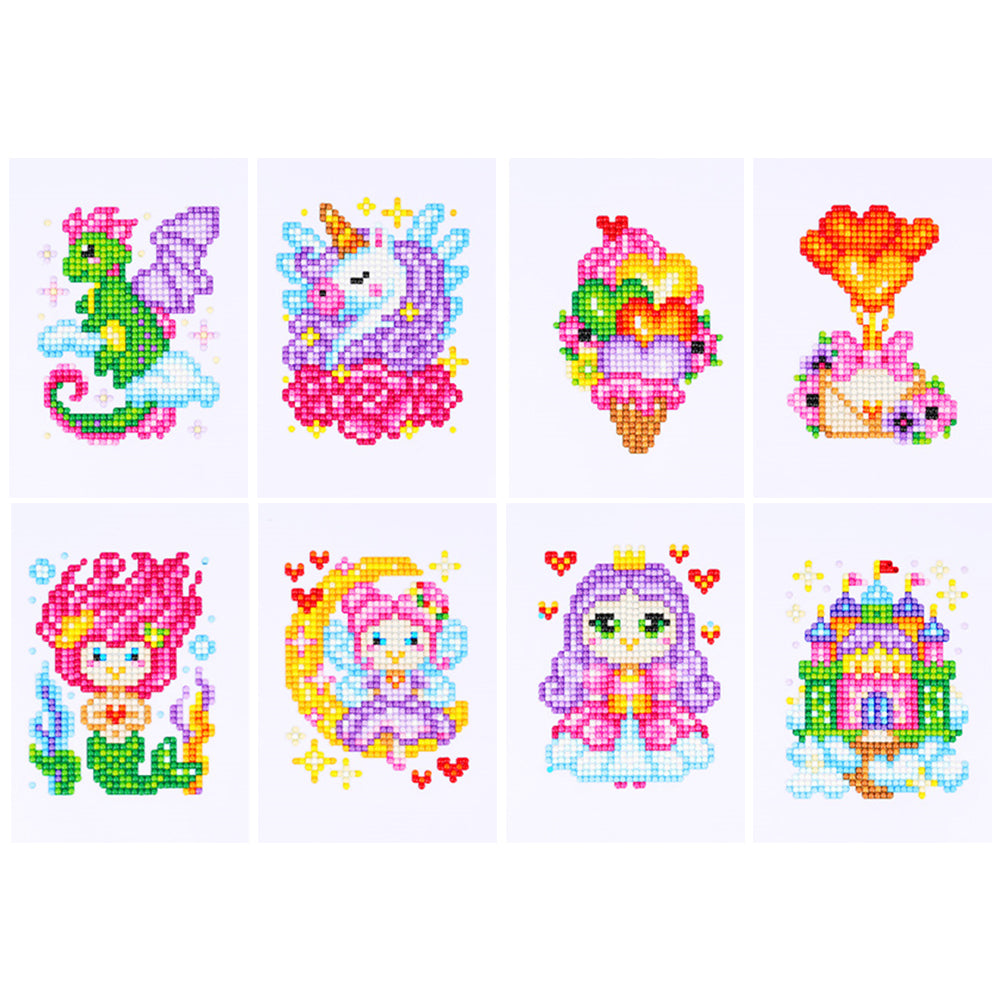 Mini Diamond Painting Set - Full Round - Colorful cartoons (12*17CM)