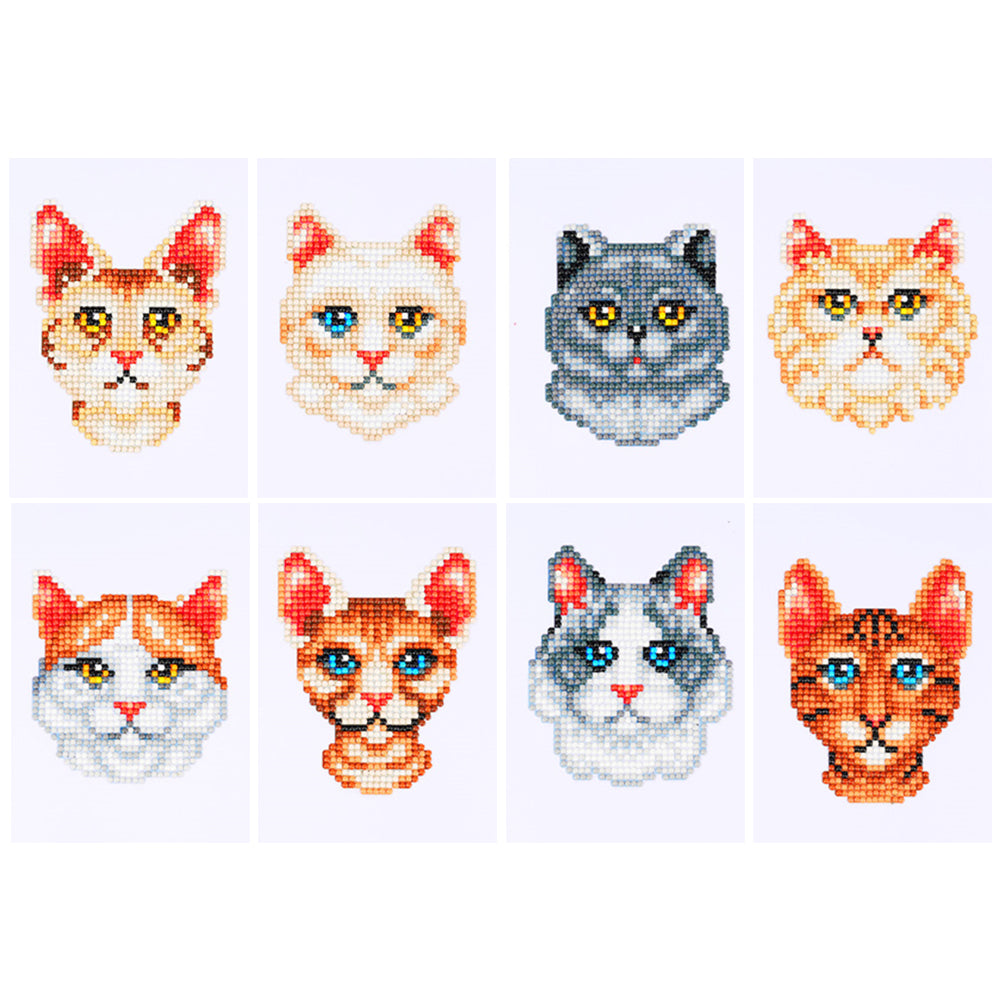 Mini Diamond Painting Set - Full Round - Cats (12*17CM)