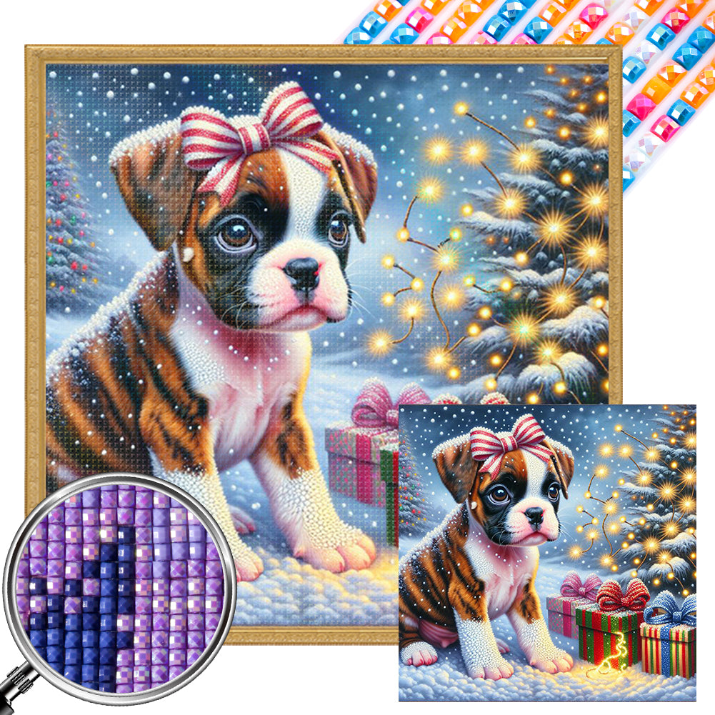 AB Diamond Painting - Full Square - Christmas Bulldog (40*40CM)