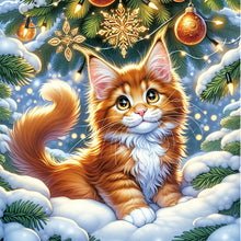 Load image into Gallery viewer, AB Diamond Painting - Full Square - Christmas Orange Cat (40*40CM)
