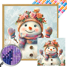 Load image into Gallery viewer, AB Diamond Painting - Full Square - Colorful Scarf Snowman (40*40CM)
