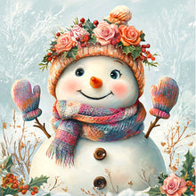 Load image into Gallery viewer, AB Diamond Painting - Full Square - Colorful Scarf Snowman (40*40CM)
