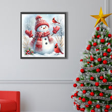 Load image into Gallery viewer, AB Diamond Painting - Full Square - Red Scarf Cardinal Snowman (40*40CM)
