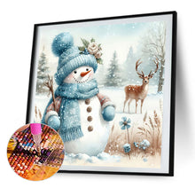 Load image into Gallery viewer, AB Diamond Painting - Full Square - Blue Scarf Elk Snowman (40*40CM)
