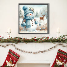 Load image into Gallery viewer, AB Diamond Painting - Full Square - Blue Scarf Elk Snowman (40*40CM)
