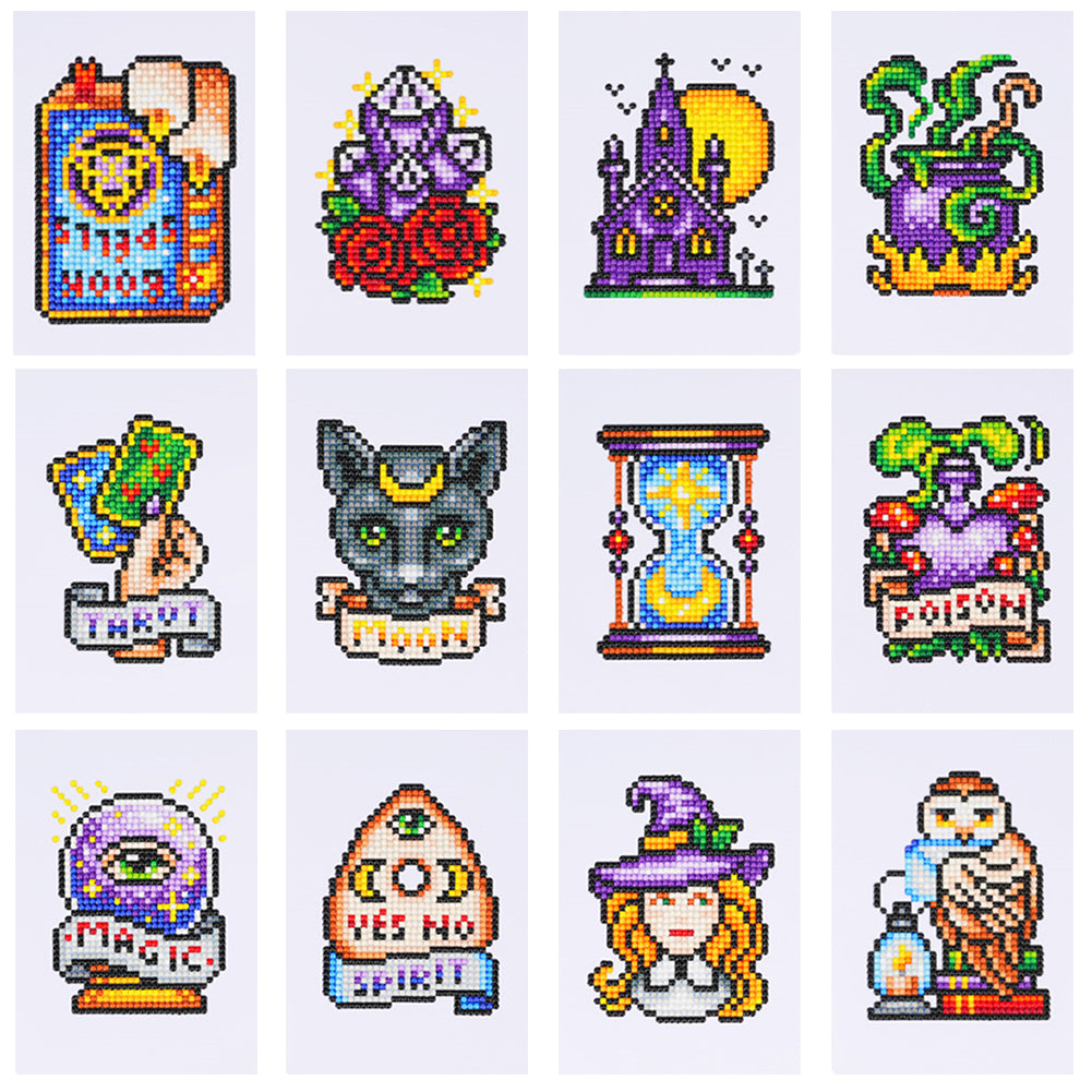 Mini Diamond Painting Set - Full Round - Witch magic (12*17CM)