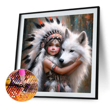 Load image into Gallery viewer, Diamond Painting - Full Round - Girl and Dog (40*40CM)
