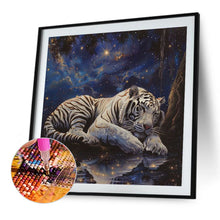 Load image into Gallery viewer, Diamond Painting - Full Round - White Tiger at Night (40*40CM)
