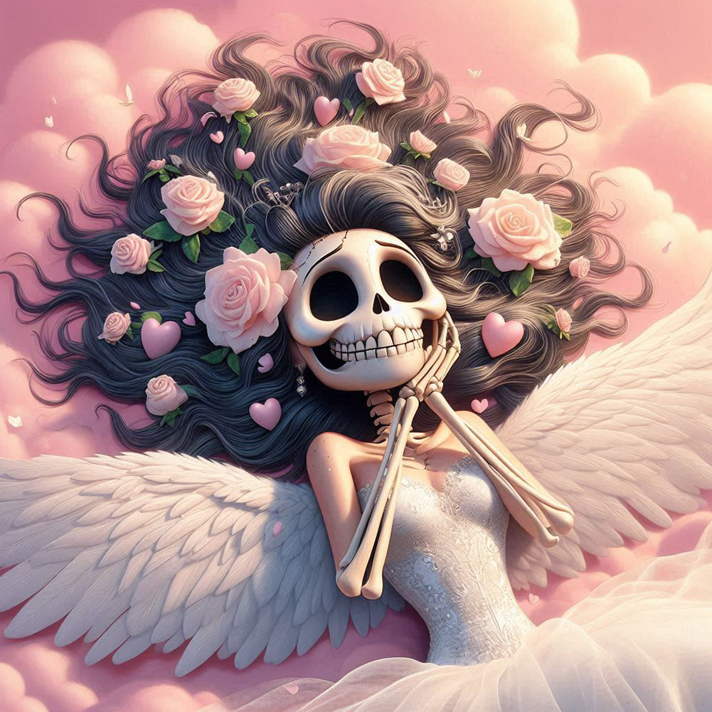 Diamond Painting - Full Round - Angel Skull Girl (40*40CM)