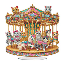 Load image into Gallery viewer, Acrylic Carousel Diamond Painting Desktop Ornaments Kit for Adults (Cats)
