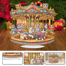 Load image into Gallery viewer, Acrylic Carousel Diamond Painting Desktop Ornaments Kit for Adults (Cats)
