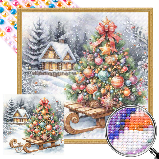 AB Diamond Painting - Full Round - Winter Christmas Tree (40*40CM)