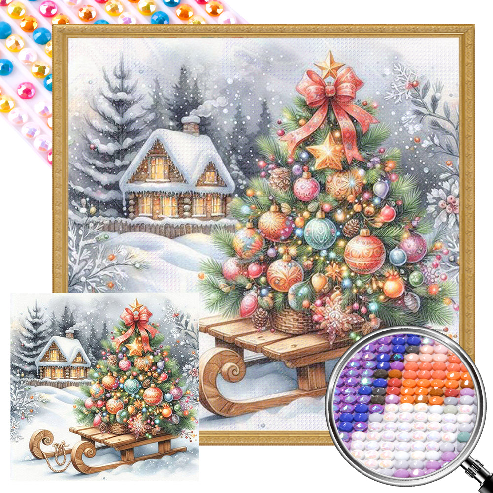 AB Diamond Painting - Full Round - Winter Christmas Tree (40*40CM)