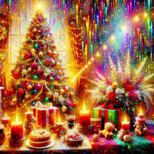 Load image into Gallery viewer, AB Diamond Painting - Full Round - Colorful Christmas Dinner (40*40CM)
